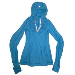 Womens Lululemon Blue Striped Run Hoodie Size 6